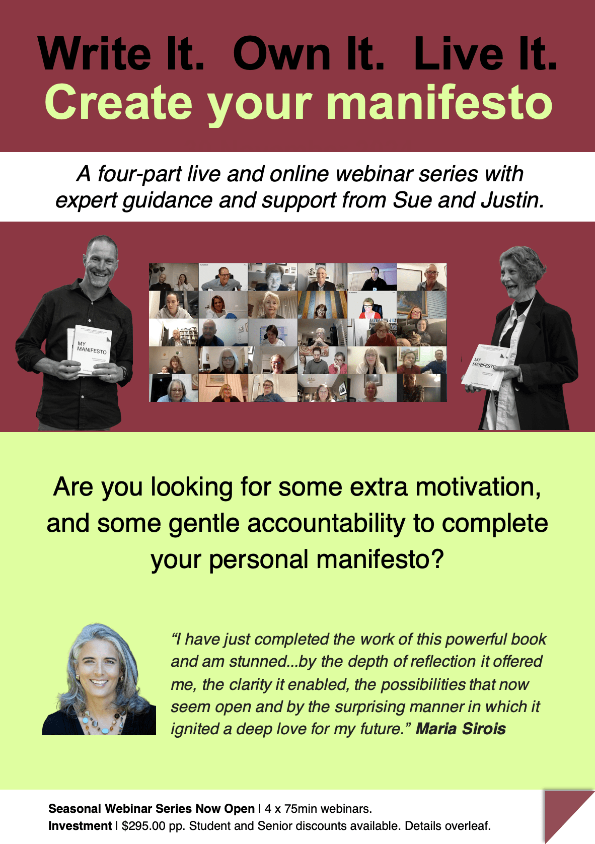 My Manifesto Webinar Summer Series